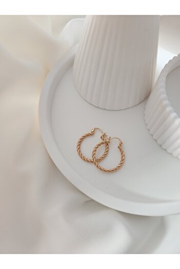 HERCY Xuping Twist Hoop Earring Rose-gold Plated