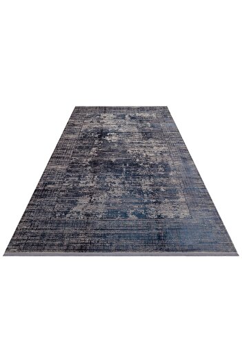 Eko Halı Fresco Fsd02 Navy Overdyed Özel Işıltılı Yüksek Kaliteli Sık Dokuma 120 Tarak Ipek Halı