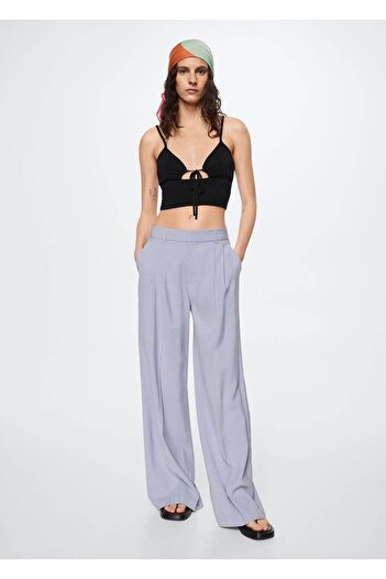 MANGO Woman Knot Detailed Cropped Blouse