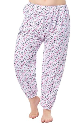 ön yıldız Flannel Elastic Leg Pajama Bottoms