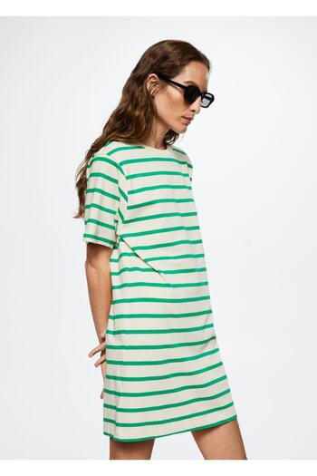 MANGO Woman Striped Cotton Dress