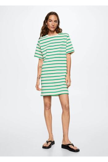 MANGO Woman Striped Cotton Dress