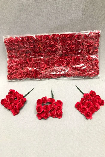 ESPEREST Red Paper Rose Flower 1 Pack of 144