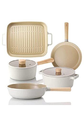 NEOFLAM Fika Aluminum Casting 7 Piece Pot Pan Set