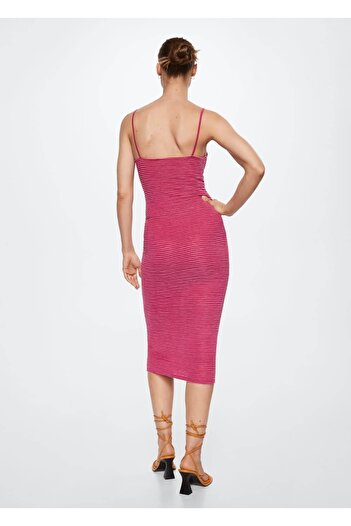 MANGO Woman Çizgili Fit Elbise