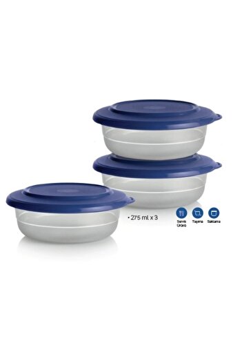 Tupperware Crystal Bowl 3-Pack 275 Ml Breakfast Storage Container