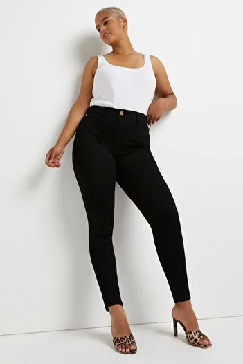sinembutik Large Size Black Colorfast Lycra Jeans