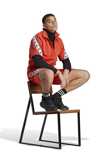 adidas Ανδρικό φούτερ με κόκκινο γιακά με κουκούλα Ib8414 - M Short Ts Tt