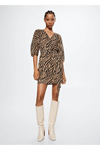 MANGO Woman Leopar Desenli Elbise