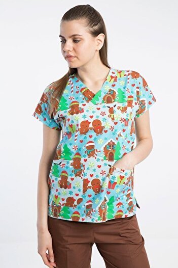 Owlet Medikal Cookie Patterned Uniform Top