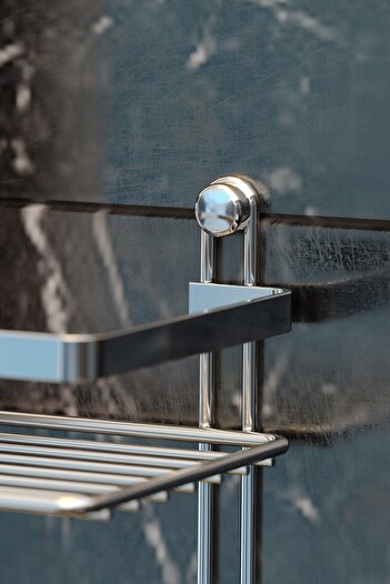 Teknotel Chrome Es067H - Bathroom with Two Layers of Lamellen, Shelf Hooks