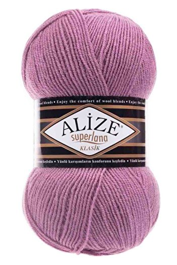 Alize Superlana 28-Dried Rose Colored Classic Hand Knitting Yarn Thread