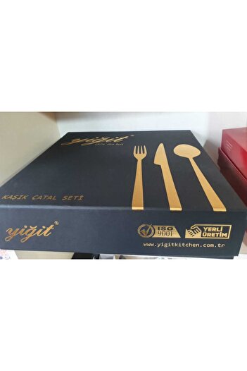 Yiğit 60 Pieces Orchid 6-Person Steel Spoon Fork Set Set