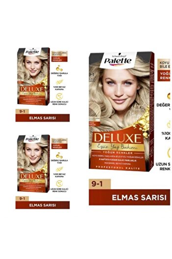 Palette Deluxe Saç Boyası 9-1 Elmas Sarısı X 3 Adet