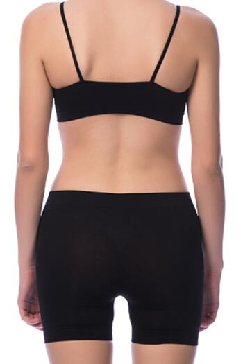 NBB Women's Black 6-Piece Seamless Shorts Leggings -2029