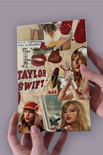 Namgo دفتر ملاحظات غير مبطن من Taylor Swift Red Collage مقاس A5 (50 ورقة)