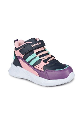 Jump 27823 Velcro Salmon Pink - Navy Blue Girl's Winter Boots Sneakers