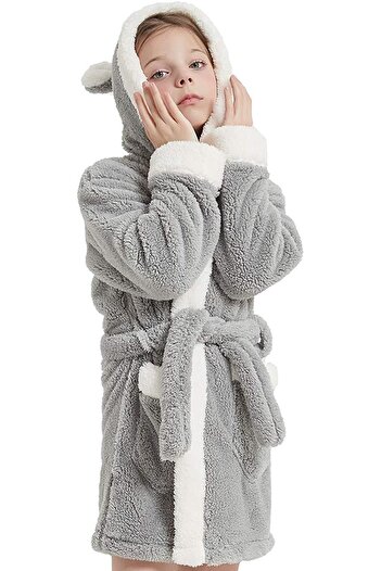 Znp Home Bunny Hooded Children's Plush Dressing Gown | Dressing gown