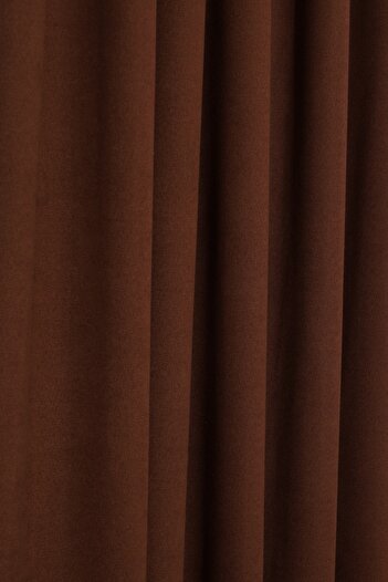 perhal perde ve halı Single Wing Brown Color Island Pleatless Background Curtain
