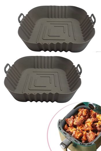 Buffer ® 2 Pieces Heat Resistant Washable Silicone Oven and Airfryer Square Model Baking Mat 20 Cm