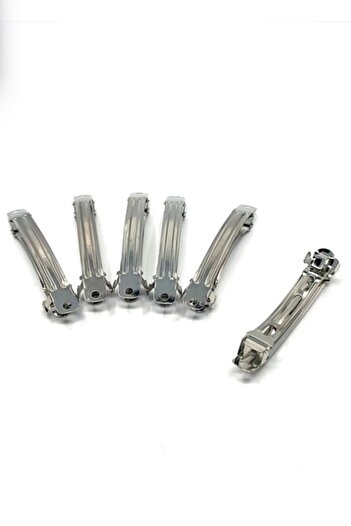 Hobigram 5 Cm Silver Automatic Knitting Buckle Attachment - Metal Clip - Design Buckle Attachment - 10 Pieces