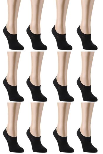 nettofit 12 Pack Summer Women's Mixed Color Seamless Invisible Sneaker Ballerina Socks Invisible