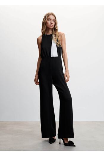 MANGO Woman Two Color Long Jumpsuit