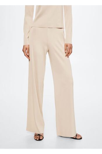 MANGO Woman Pleated Palazo Trousers