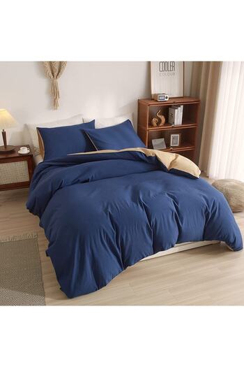 EVYA 100% Organic 160X200 cm Duvet Cover Set Soft Double Sided