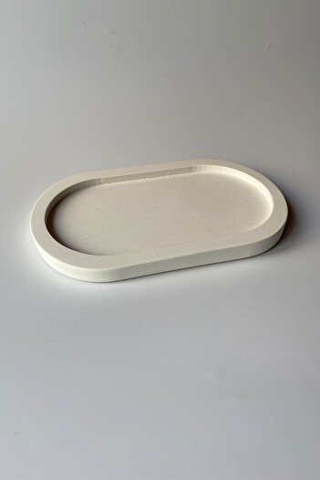sin istanbul Oval Plate Concrete White