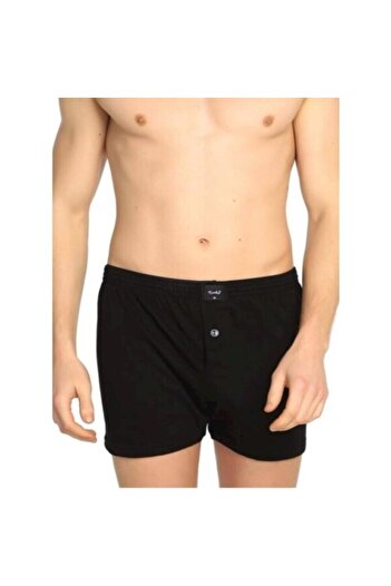 Tutku Men's Black 4 Pieces Cotton Buttoned Boxer Smoked Nlbtqn-117