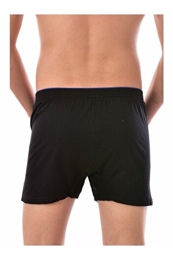 Tutku Men's Black 4 Pieces Cotton Buttoned Boxer Smoked Nlbtqn-117