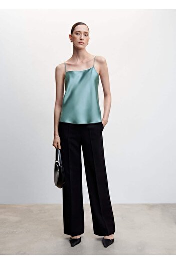 MANGO Woman Satin Lace Blouse