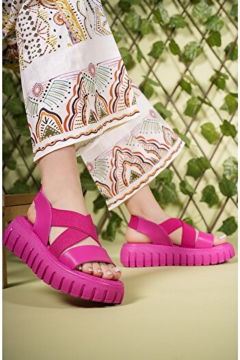 Riccon Women's Sandals0012604 Fuchsia