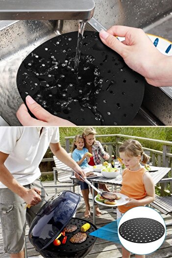 Buffer ® 2 Pieces Heat Resistant Washable Silicone Oven and Airfryer Round Baking Mat 23cm