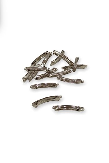 Hobigram 5 Cm Silver Automatic Knitting Buckle Attachment - Metal Clip - Design Buckle Attachment - 5 Pieces