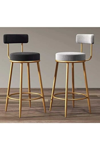 J&S QUALİTY Bar Sandalyesi Ikea, Şık Tasarım Krom Kaplama 65 Cm Mutfak Adası Bar Sandalyesi, Taburesi.