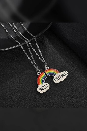 The Collection Zincirli Gökkuşağı Arkadaşlık Best Friends Kolyesi