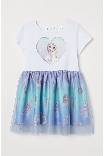 Pink Hippo Kids Φόρεμα από τούλι με στάμπα για κορίτσια Frozen Elsa