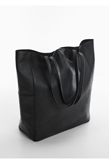 MANGO Woman Shopper-Tasche aus Leder