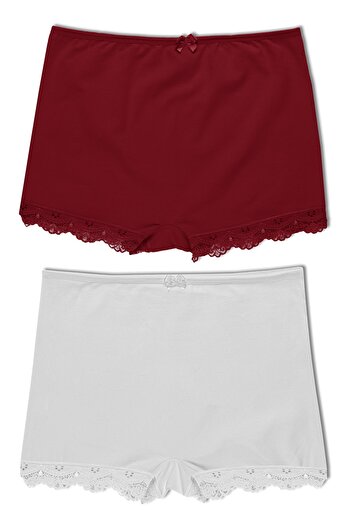 HNX 2-Piece Cotton Lace Women's Tights Shorts