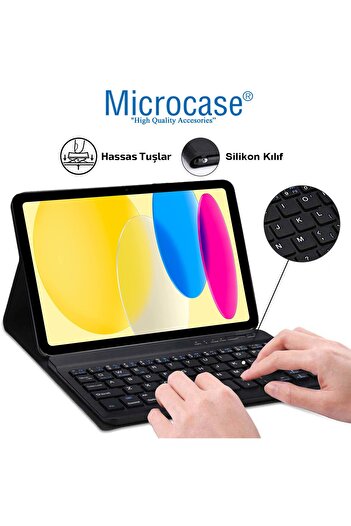 Microcase Ipad 10.nesil 10.9 Inch 2022 Uyumlu Bluetooth Klavye Ve Mouse + Standlı Kılıf - Bkk6