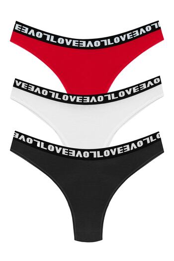 HNX Γυναικεία εσώρουχα 3 Pack Love Elastic Brazilian