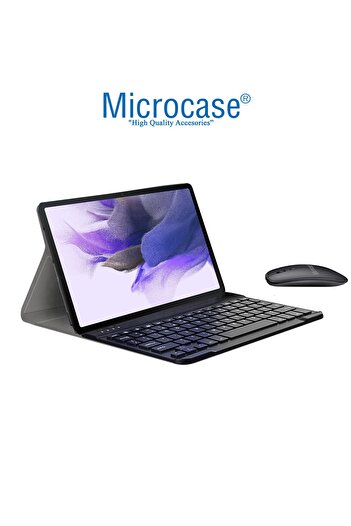 Microcase Samsung Galaxy Tab S7 Fe Sm-t733 12.4 Inch Uyumlu Tablet Bluetooth Klavye Mouse Standlı Kılıf - Bkk6