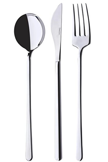 Yetkin Milano Simple 72 Pieces 12 Person Fork Spoon Knife Set with Deluxe Box