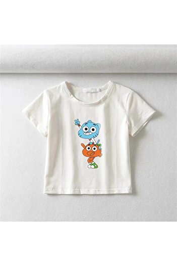 Touz Білий кроп-топ з принтом Gumball - Zolid Wear