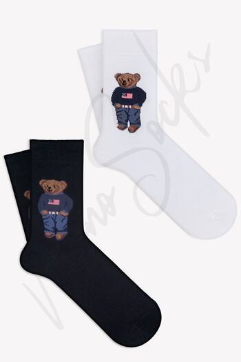 Mono Socks 4 Lü Teddy Bear Ayıcık Desenli Çorap