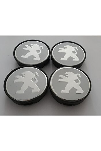DURU DORUK Jant Göbeği Peugeot 55/52 (52mm Yuva) Uyumlu 4'lü Set Silver