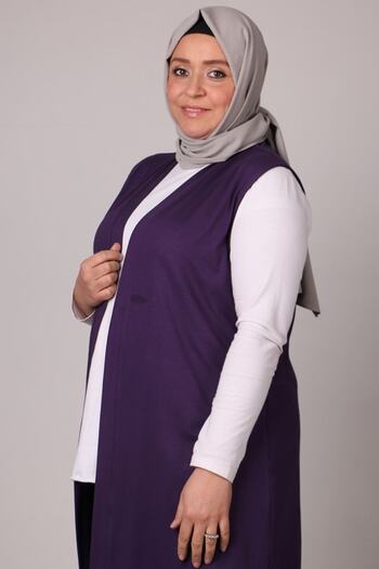 Eslina 34000 Large Size Combed Cotton Wear-And-Take Vest - Purple