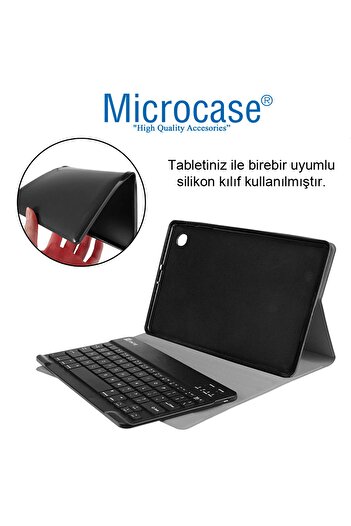 Microcase Samsung Galaxy Tab S7 Fe Sm-t733 12.4 Inch Uyumlu Tablet Bluetooth Klavye Mouse Standlı Kılıf - Bkk6